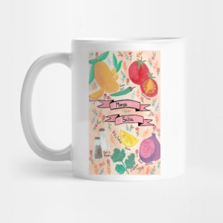 Mango Salsa Recipe Illustration Mug